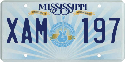 MS license plate XAM197