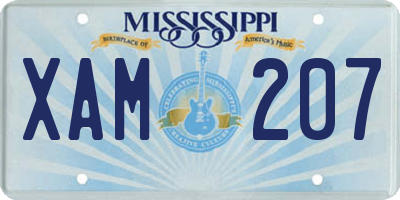 MS license plate XAM207