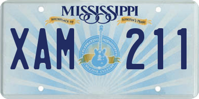 MS license plate XAM211