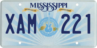 MS license plate XAM221