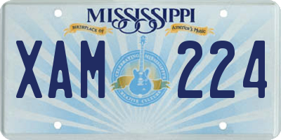 MS license plate XAM224