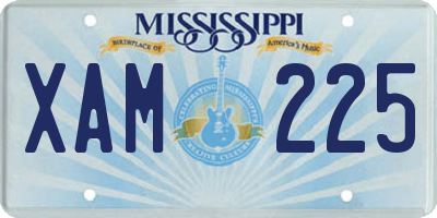MS license plate XAM225