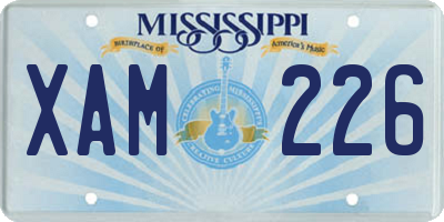 MS license plate XAM226