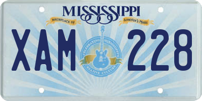 MS license plate XAM228