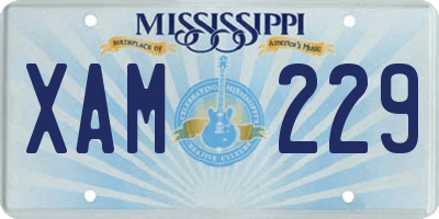 MS license plate XAM229
