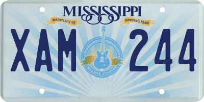 MS license plate XAM244