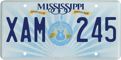 MS license plate XAM245