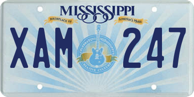 MS license plate XAM247