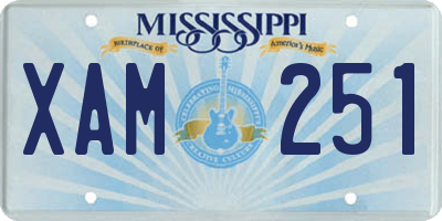 MS license plate XAM251