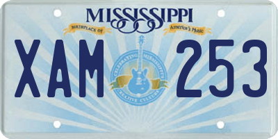 MS license plate XAM253