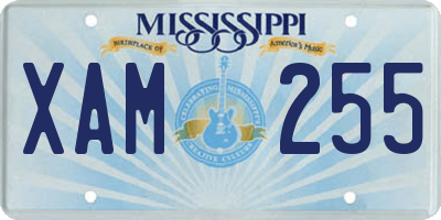 MS license plate XAM255