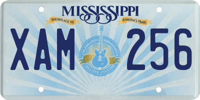 MS license plate XAM256