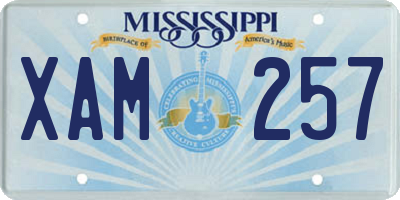 MS license plate XAM257