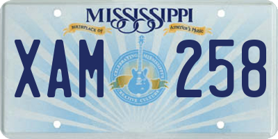 MS license plate XAM258