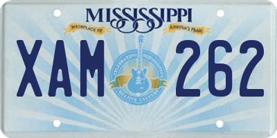 MS license plate XAM262