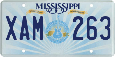 MS license plate XAM263