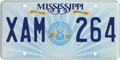 MS license plate XAM264