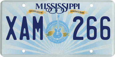 MS license plate XAM266