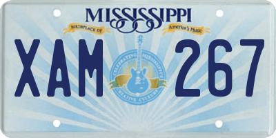 MS license plate XAM267