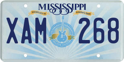 MS license plate XAM268