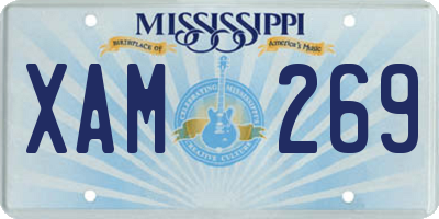 MS license plate XAM269