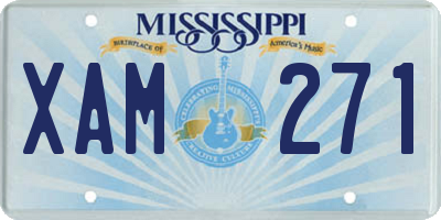 MS license plate XAM271