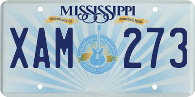 MS license plate XAM273