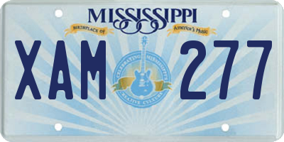 MS license plate XAM277