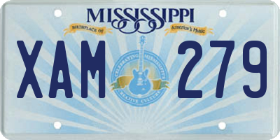 MS license plate XAM279