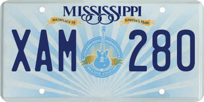 MS license plate XAM280
