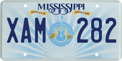 MS license plate XAM282