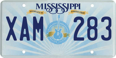 MS license plate XAM283