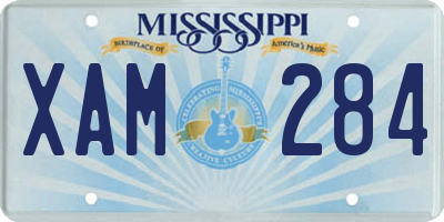 MS license plate XAM284