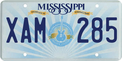 MS license plate XAM285