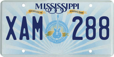 MS license plate XAM288
