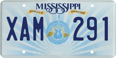 MS license plate XAM291