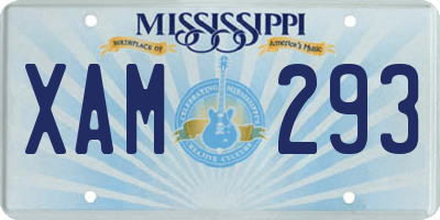 MS license plate XAM293