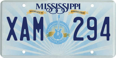 MS license plate XAM294