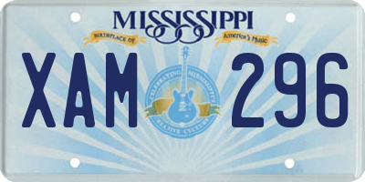 MS license plate XAM296