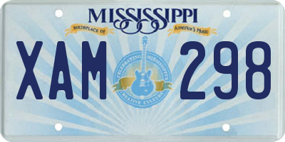 MS license plate XAM298