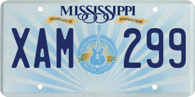 MS license plate XAM299