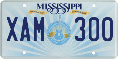 MS license plate XAM300