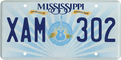 MS license plate XAM302