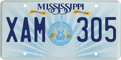 MS license plate XAM305