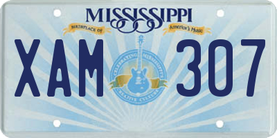 MS license plate XAM307