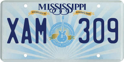 MS license plate XAM309