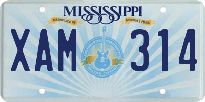 MS license plate XAM314