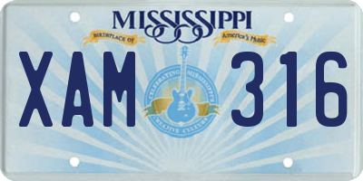 MS license plate XAM316