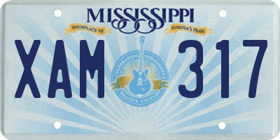 MS license plate XAM317