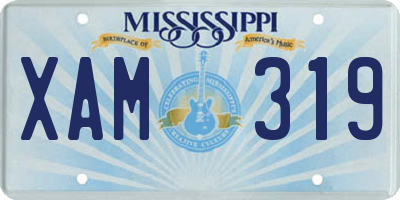 MS license plate XAM319
